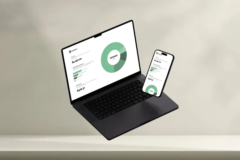 Laptop mockup showcasing the Budgetize web application.